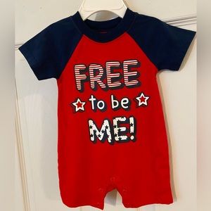 Celebrate! Patriotic Baby Boy’s Romper 
Size: 0-3m